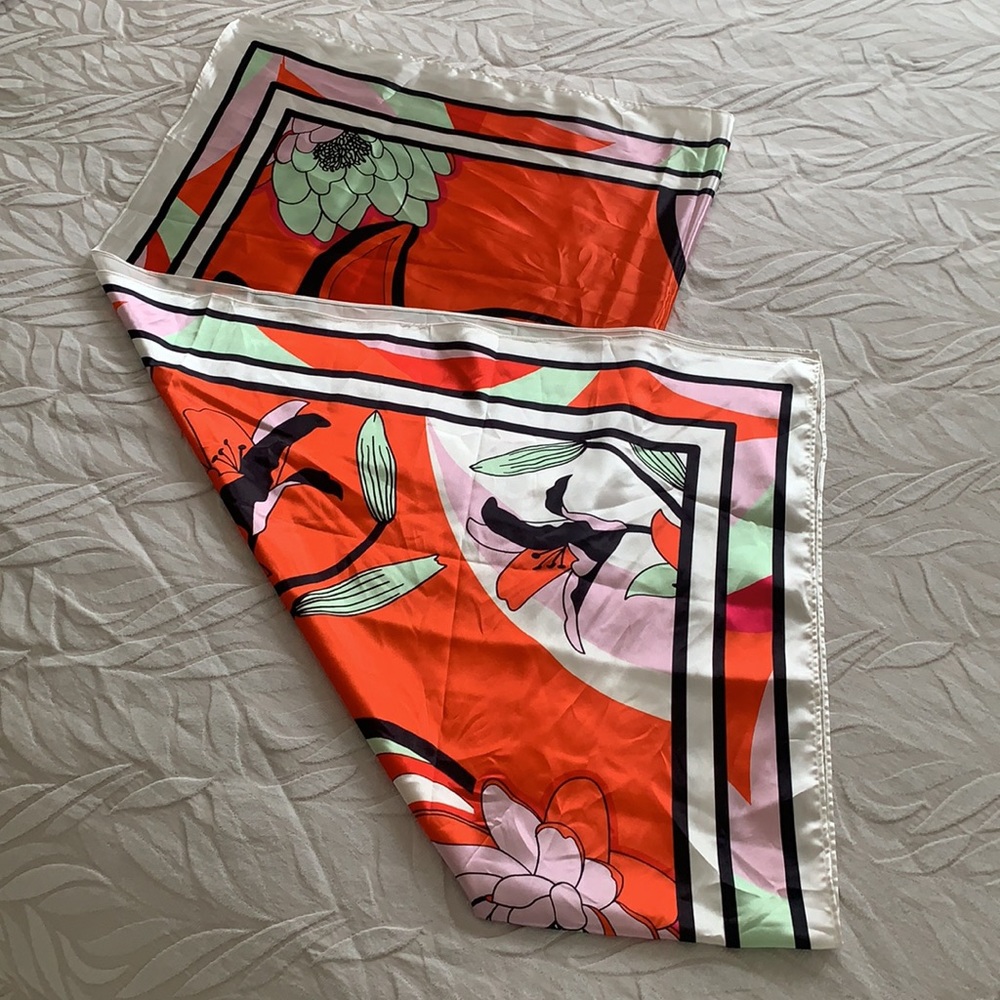 ASOS colourful print silky scarf